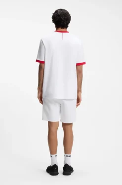 T-Shirt aus Stretch-Baumwolle mit Landesflagge und Logo