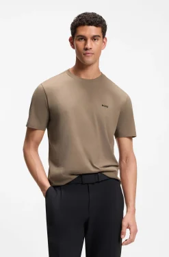T-Shirt aus Stretch-Baumwolle mit Logo-Detail