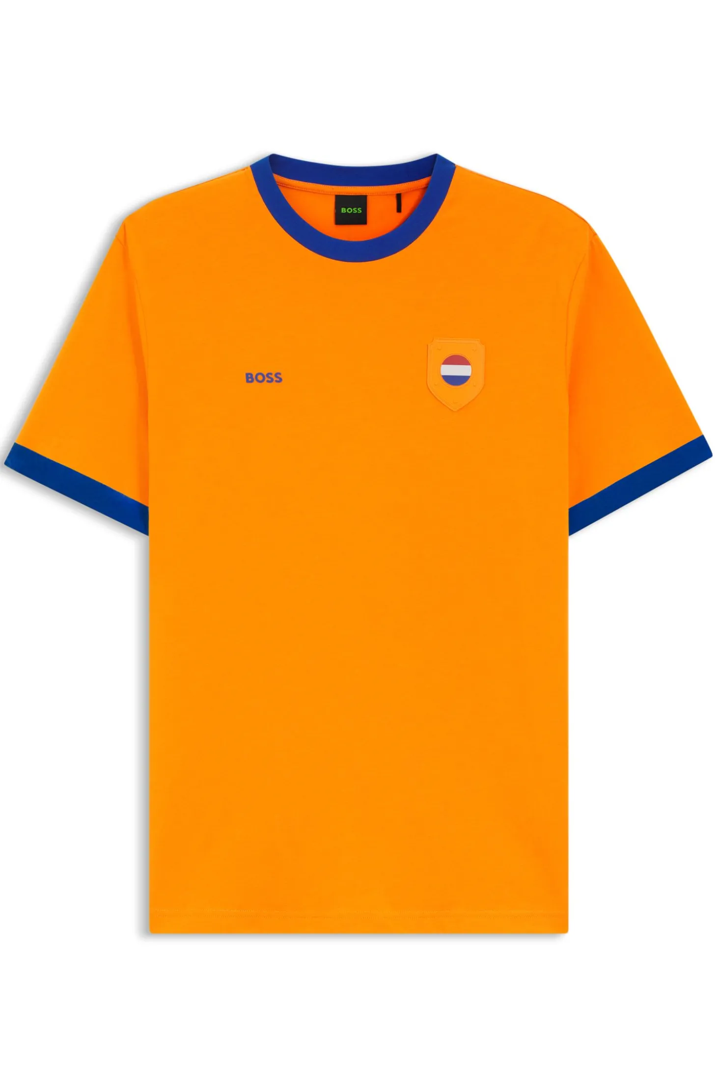 T-Shirt aus Stretch-Baumwolle mit Landesflagge und Logo