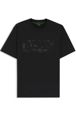T-Shirt aus Stretch-Baumwolle mit Logo-Artwork
