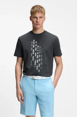 T-Shirt aus Stretch-Baumwolle mit geometrischem Print