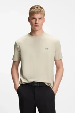 T-Shirt aus Stretch-Baumwolle mit Logo-Detail