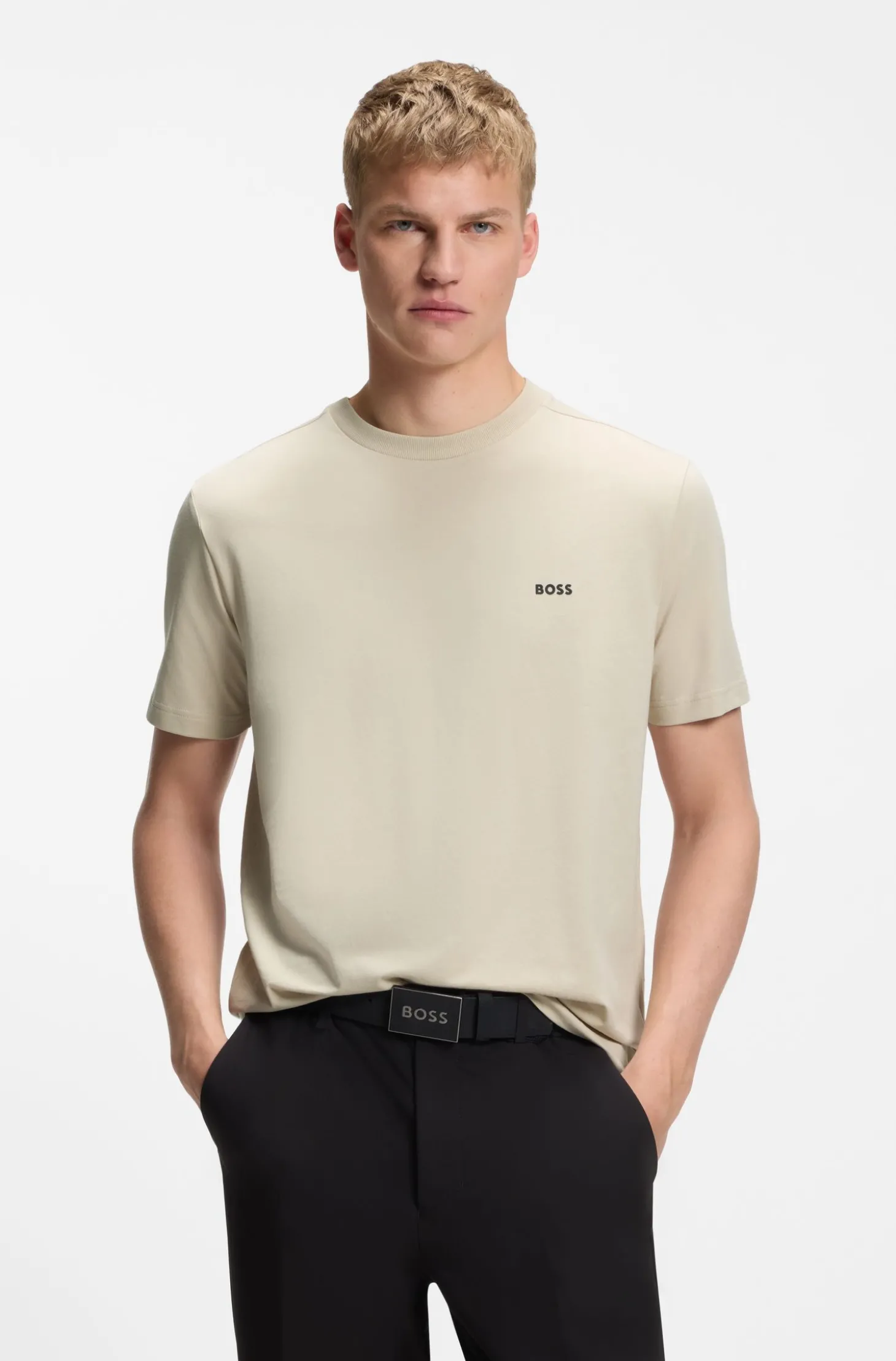 T-Shirt aus Stretch-Baumwolle mit Logo-Detail