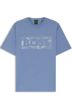T-Shirt aus Stretch-Baumwolle mit Logo-Artwork