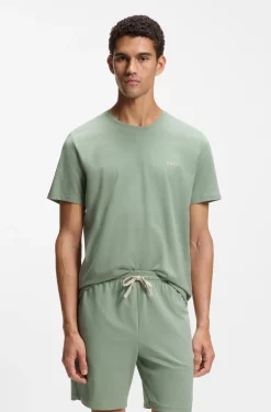T-Shirt aus Stretch-Baumwolle mit Logo-Stickerei