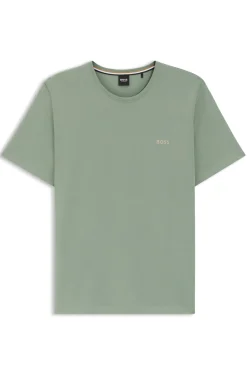 T-Shirt aus Stretch-Baumwolle mit Logo-Stickerei