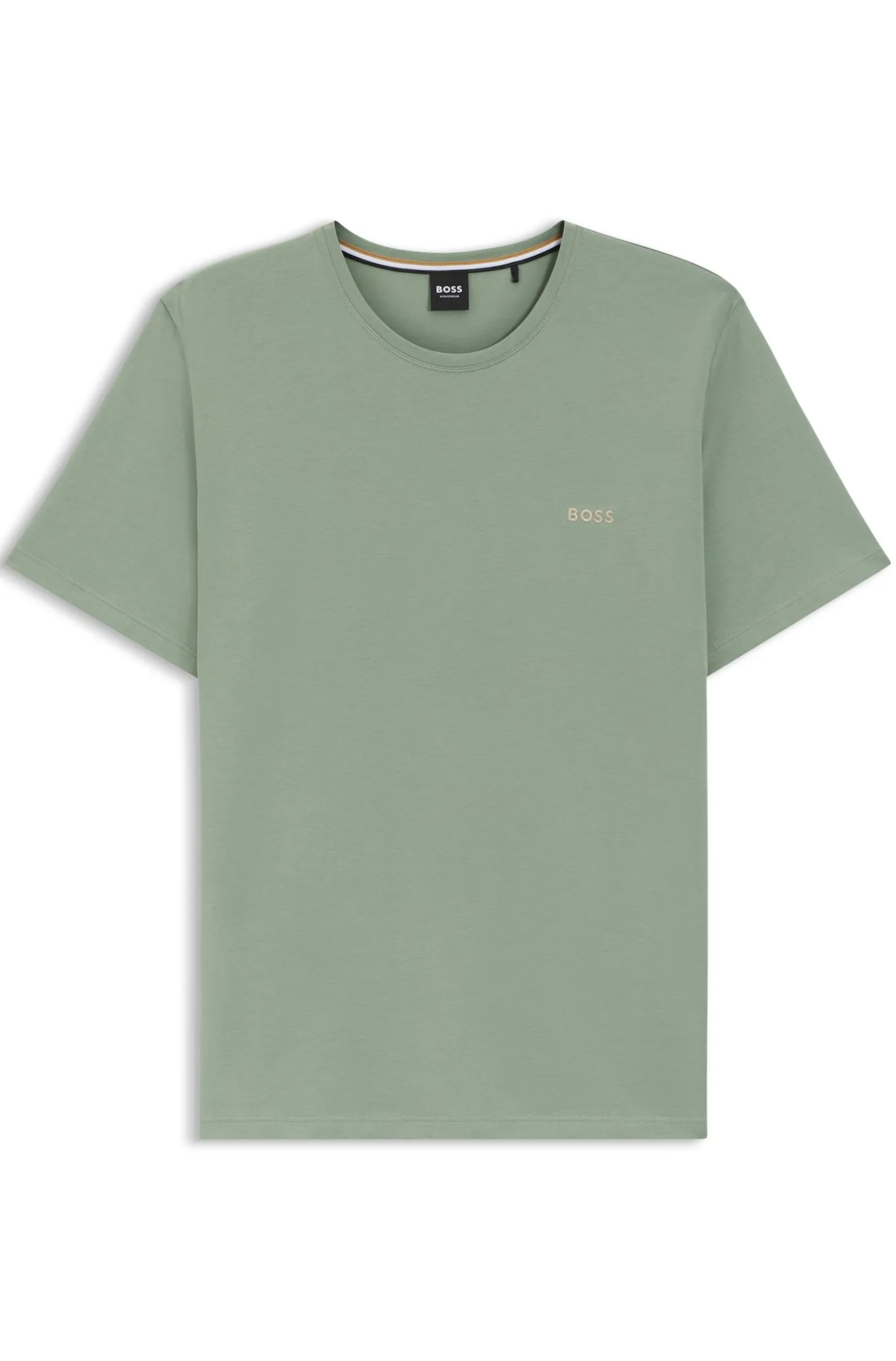 T-Shirt aus Stretch-Baumwolle mit Logo-Stickerei