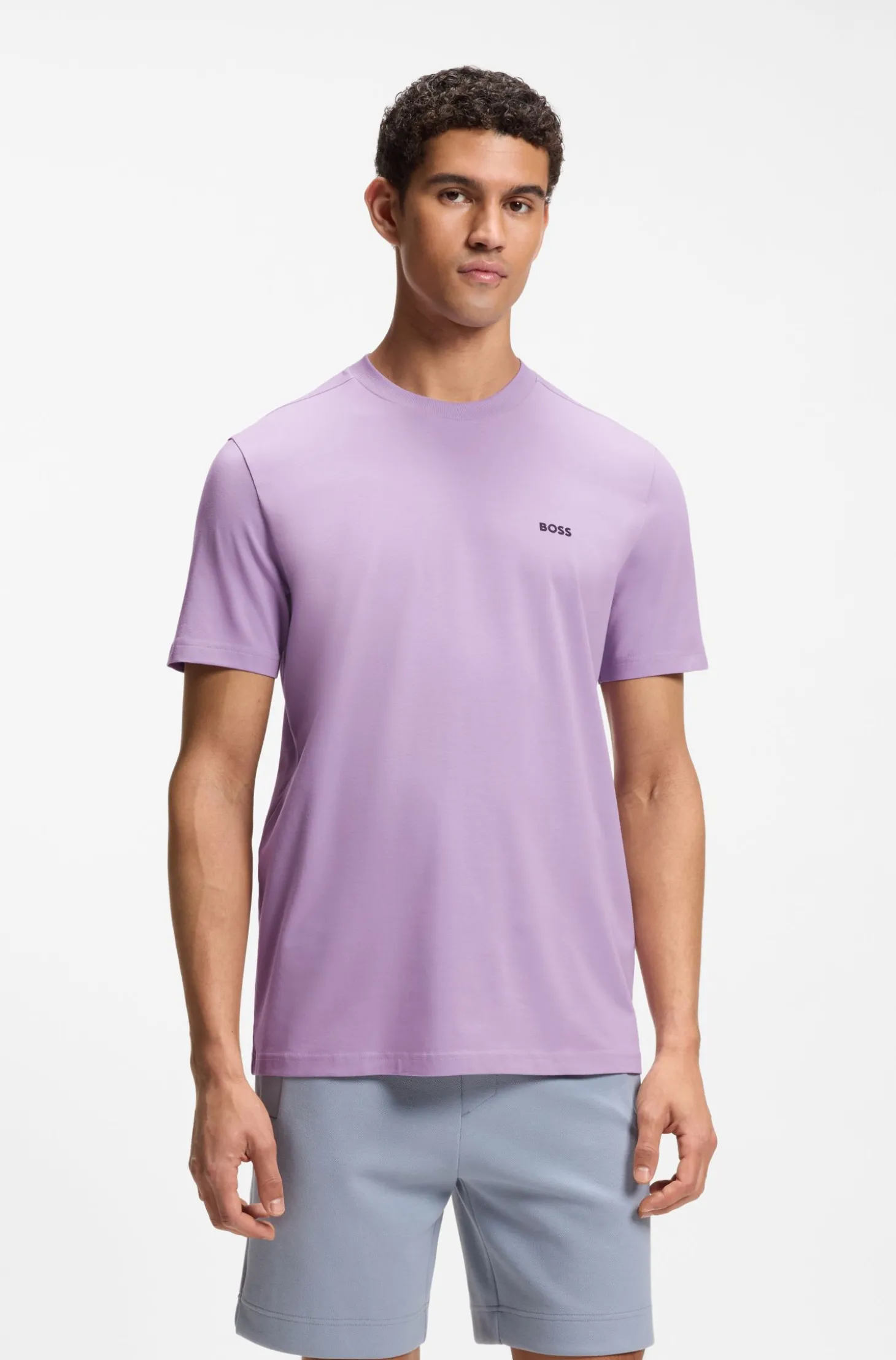 T-Shirt aus Stretch-Baumwolle mit Logo-Detail