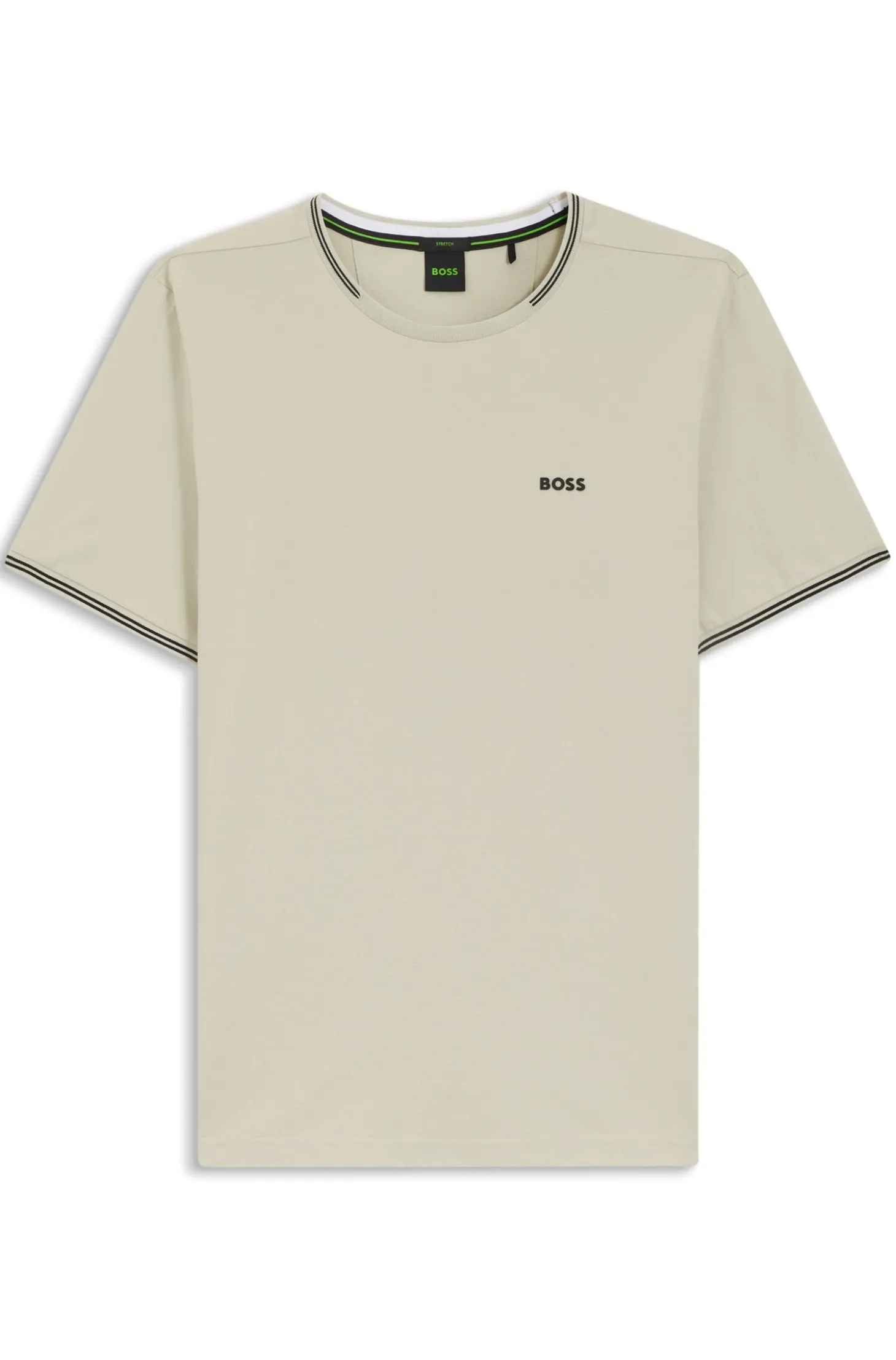 T-Shirt aus Stretch-Baumwolle mit Streifen und Logo