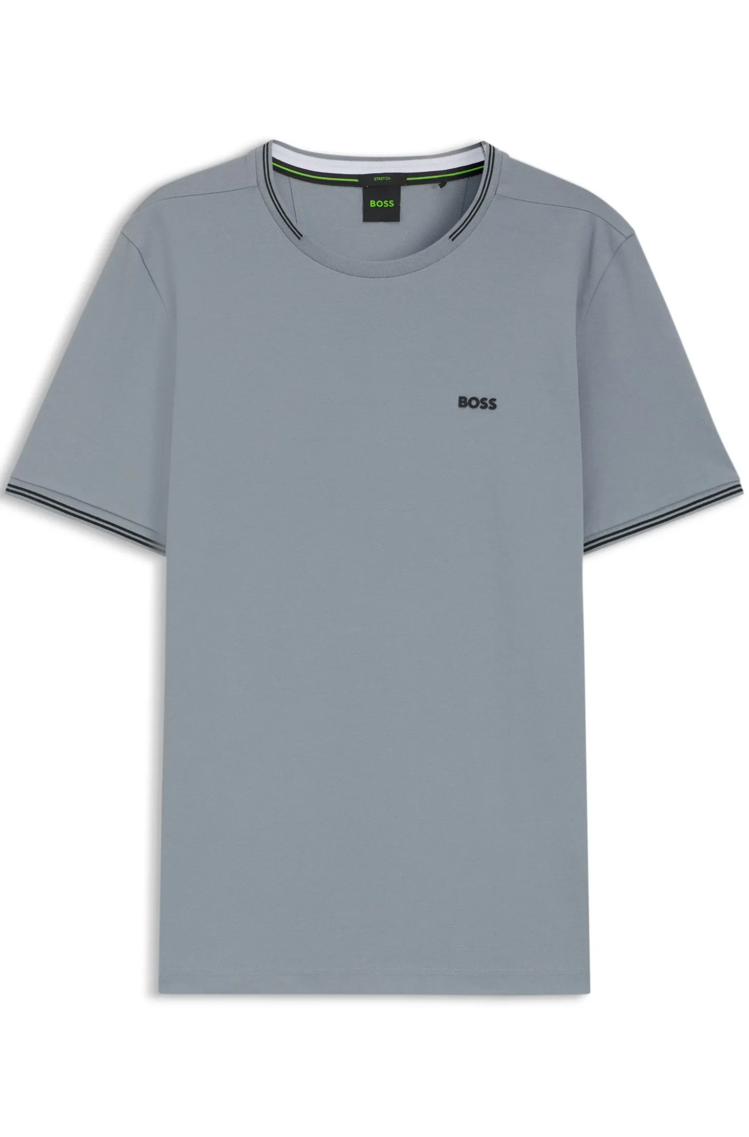 T-Shirt aus Stretch-Baumwolle mit Streifen und Logo