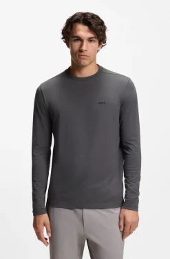 T-Shirt aus Stretch-Baumwolle mit Kontrast-Logo