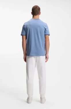 T-Shirt aus Stretch-Baumwolle mit Streifen und Logo