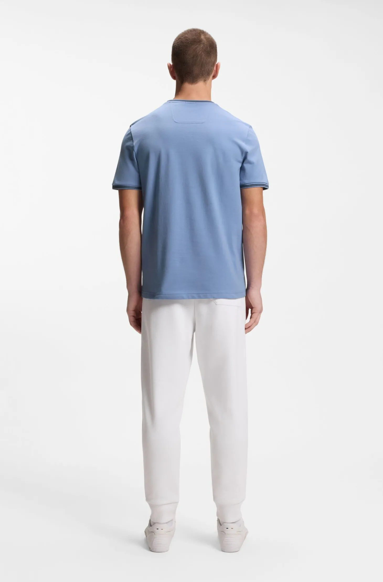 T-Shirt aus Stretch-Baumwolle mit Streifen und Logo