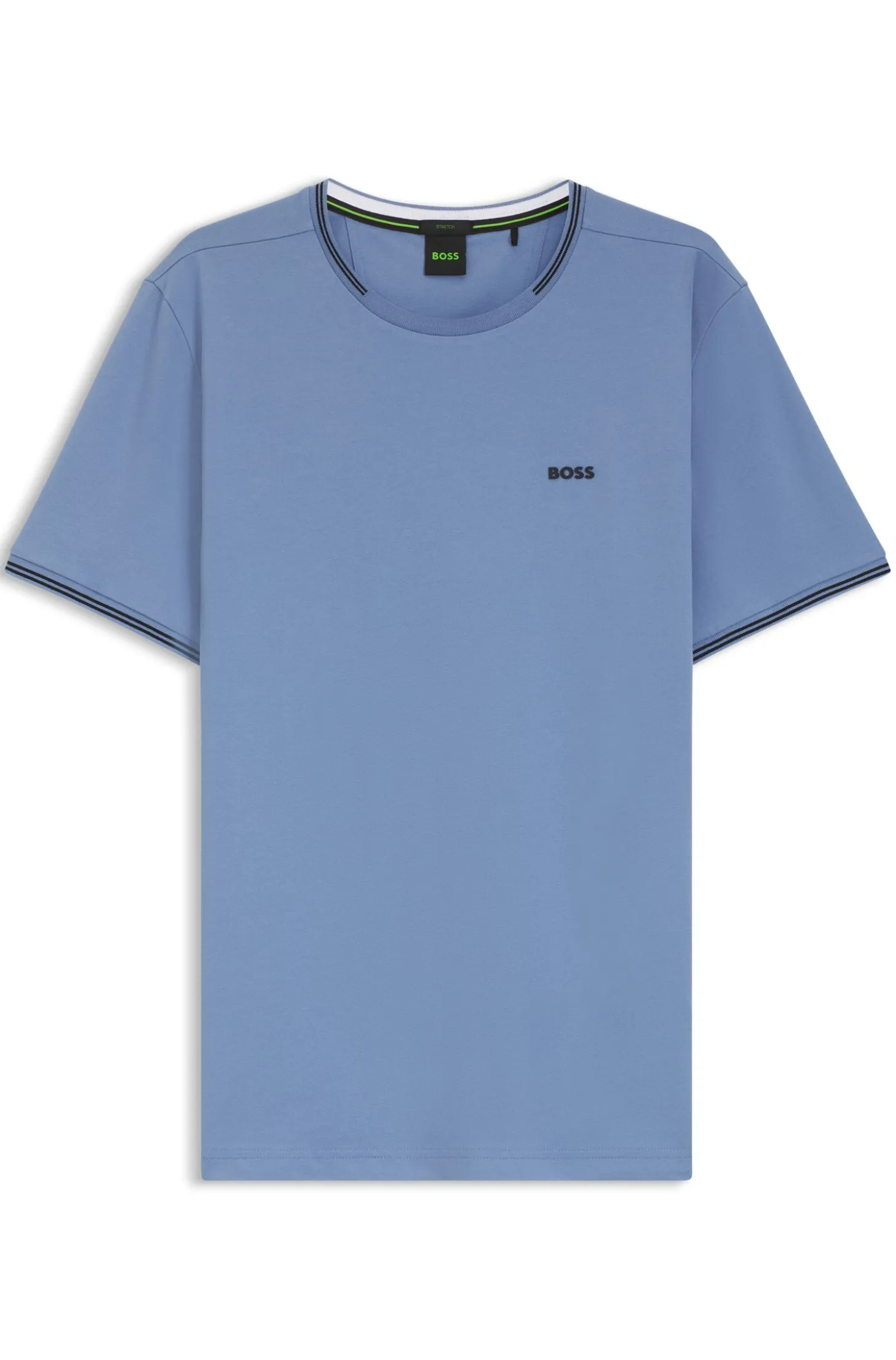T-Shirt aus Stretch-Baumwolle mit Streifen und Logo