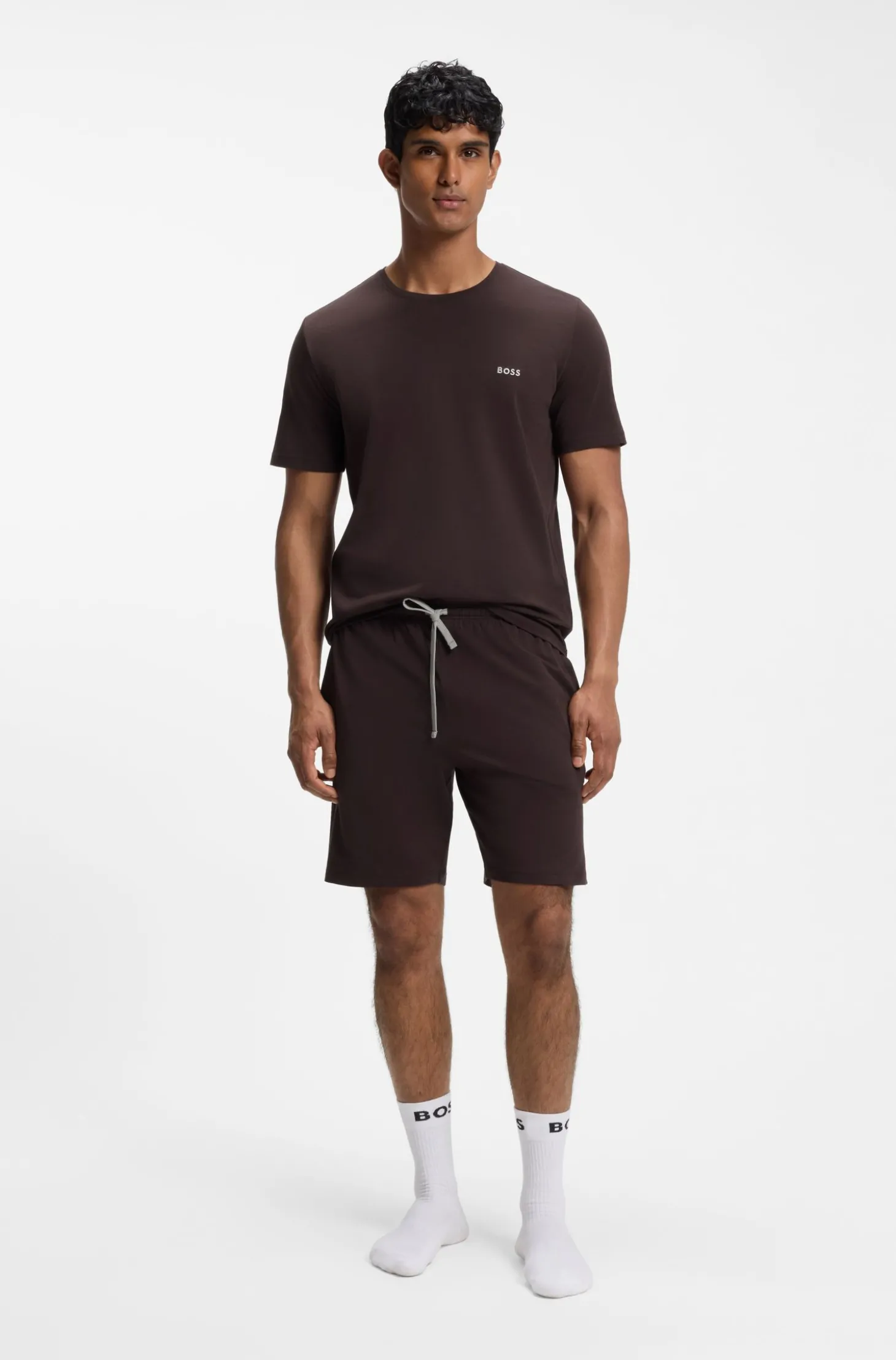 T-Shirt aus Stretch-Baumwolle mit Logo-Stickerei