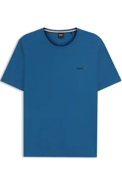 T-Shirt aus Stretch-Baumwolle mit Logo-Stickerei