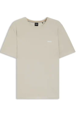 T-Shirt aus Stretch-Baumwolle mit Logo-Stickerei