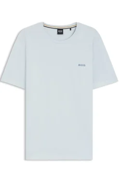 T-Shirt aus Stretch-Baumwolle mit Logo-Stickerei