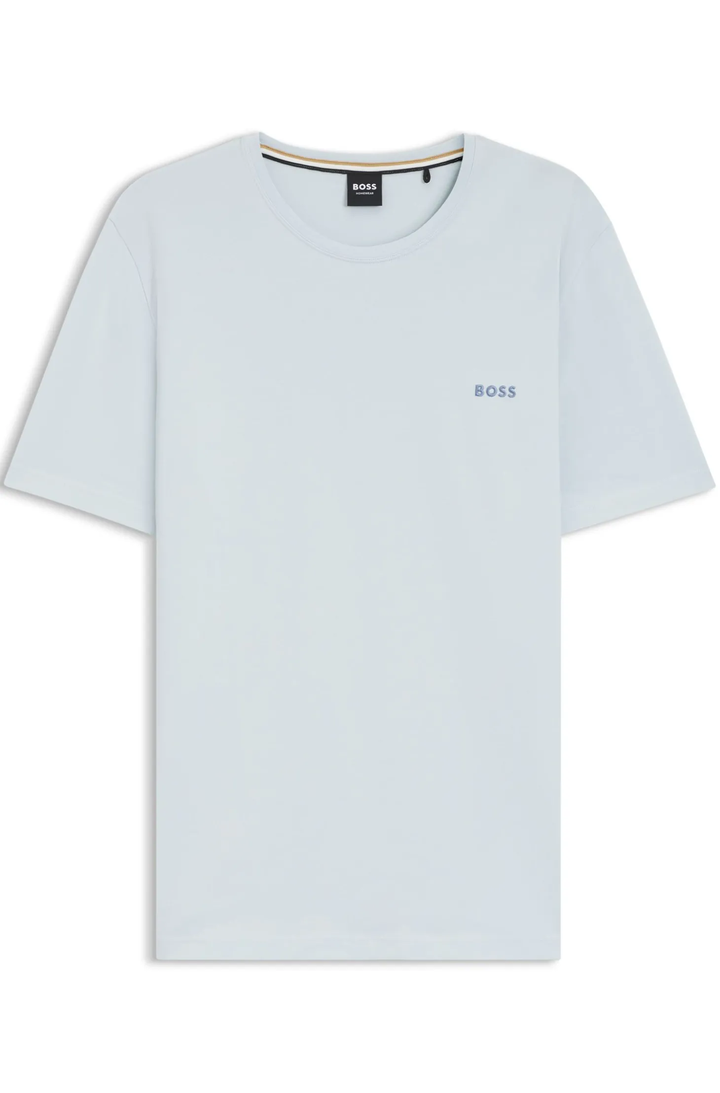 T-Shirt aus Stretch-Baumwolle mit Logo-Stickerei