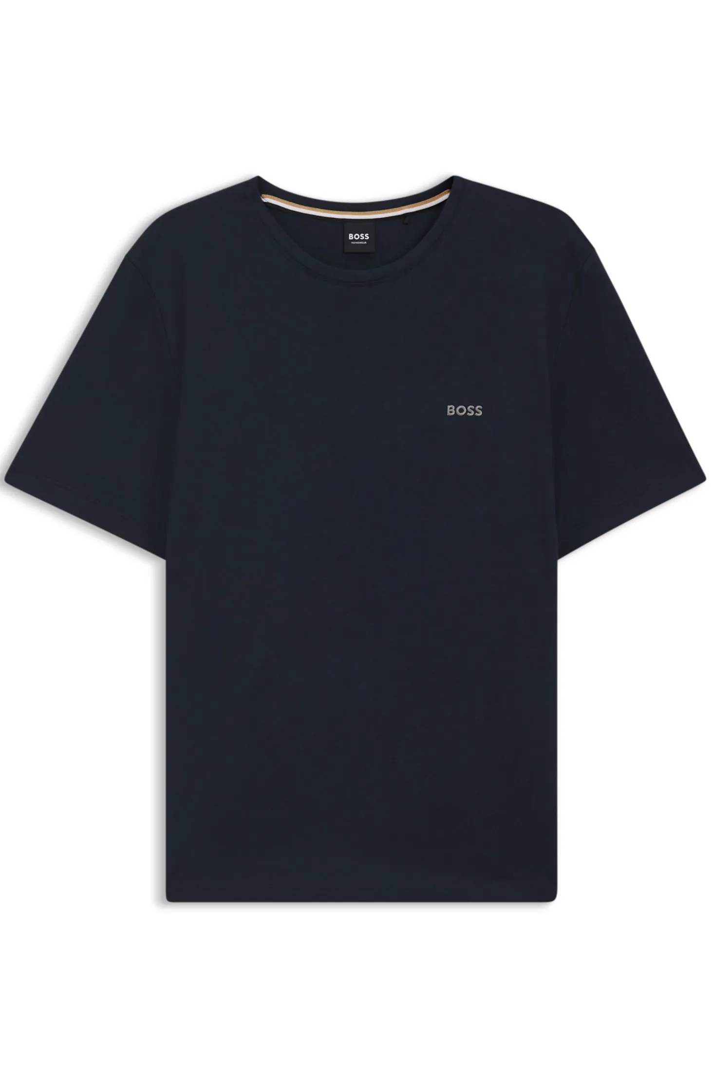 T-Shirt aus Stretch-Baumwolle mit Logo-Stickerei