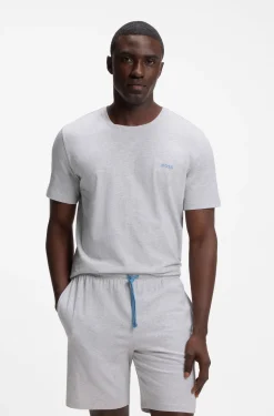 T-Shirt aus Stretch-Baumwolle mit Logo-Stickerei