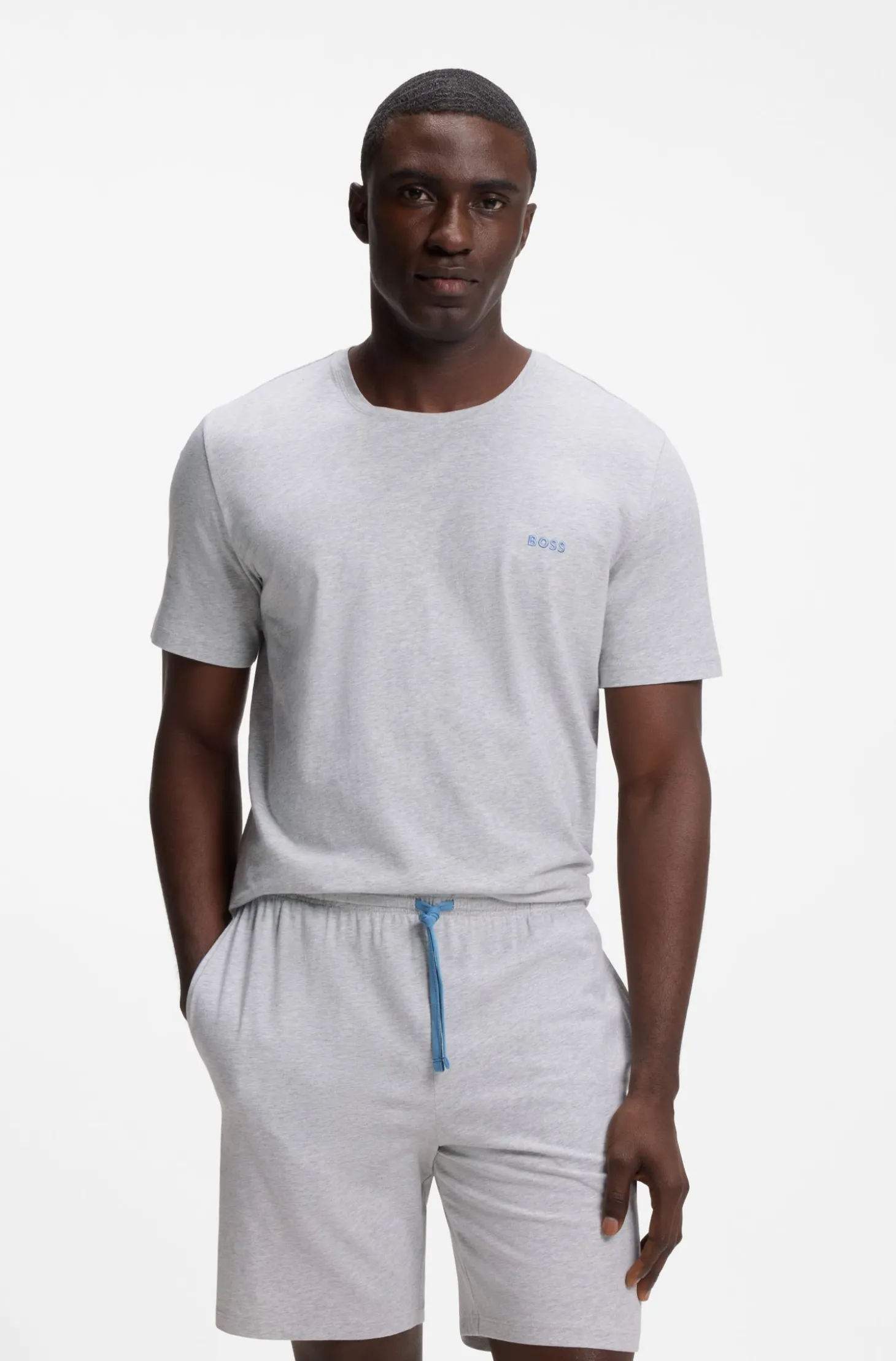 T-Shirt aus Stretch-Baumwolle mit Logo-Stickerei