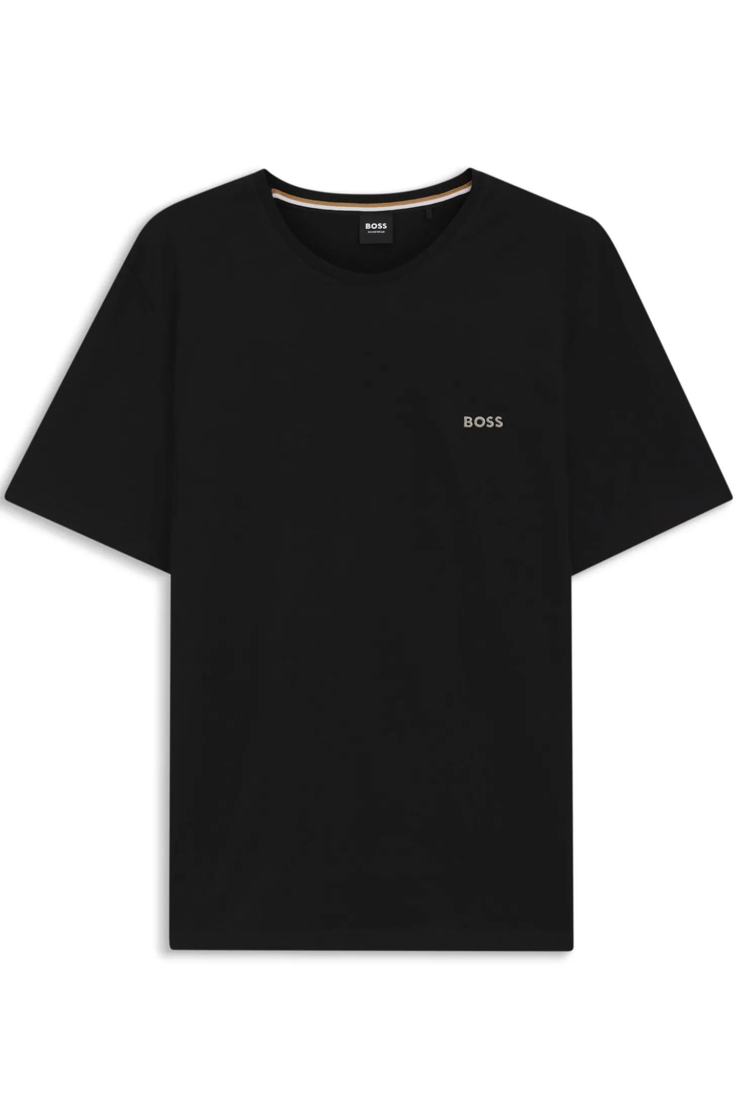 T-Shirt aus Stretch-Baumwolle mit Logo-Stickerei