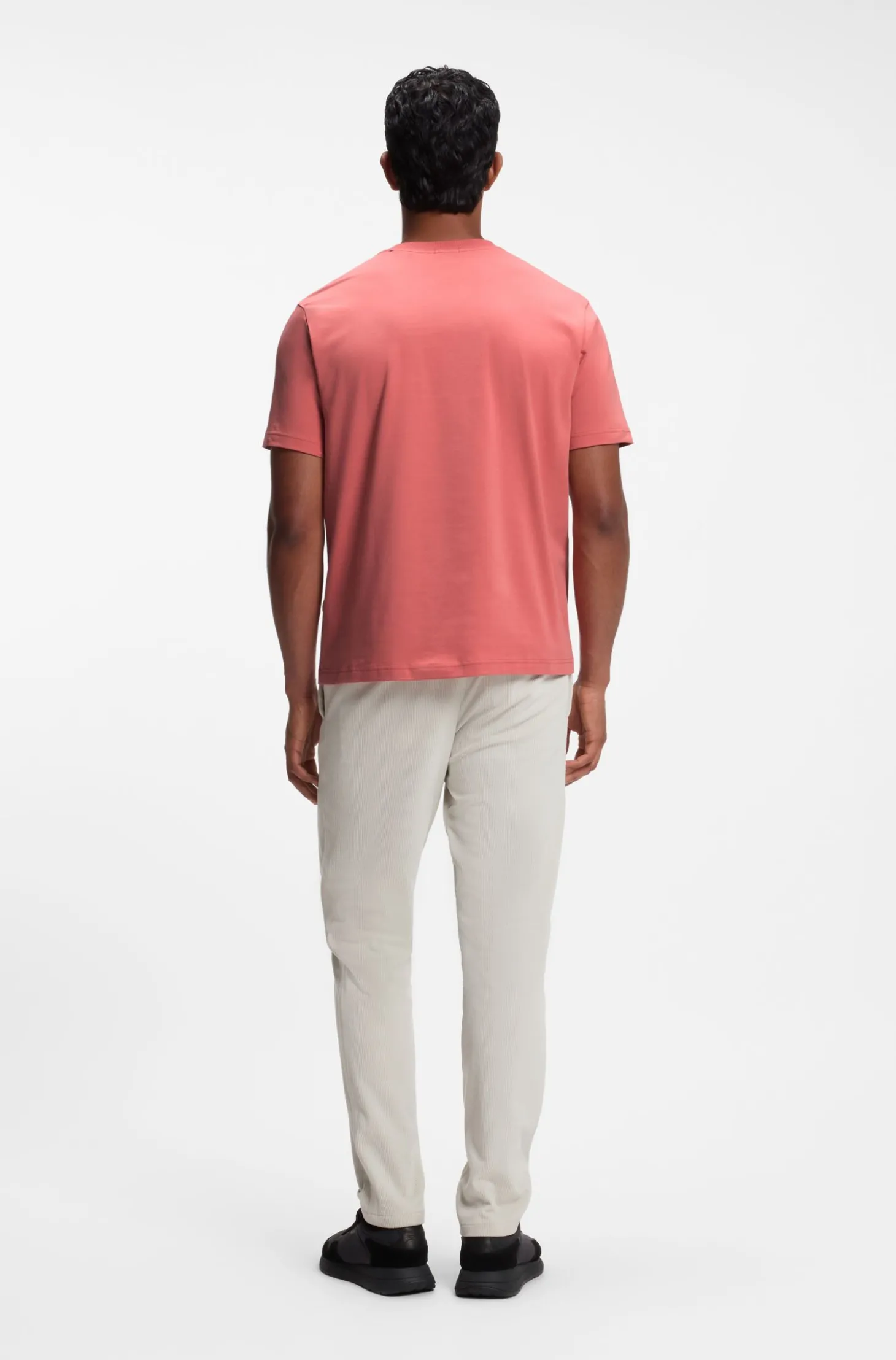 T-Shirt aus Stretch-Baumwolle mit tonalem Flock-Logo