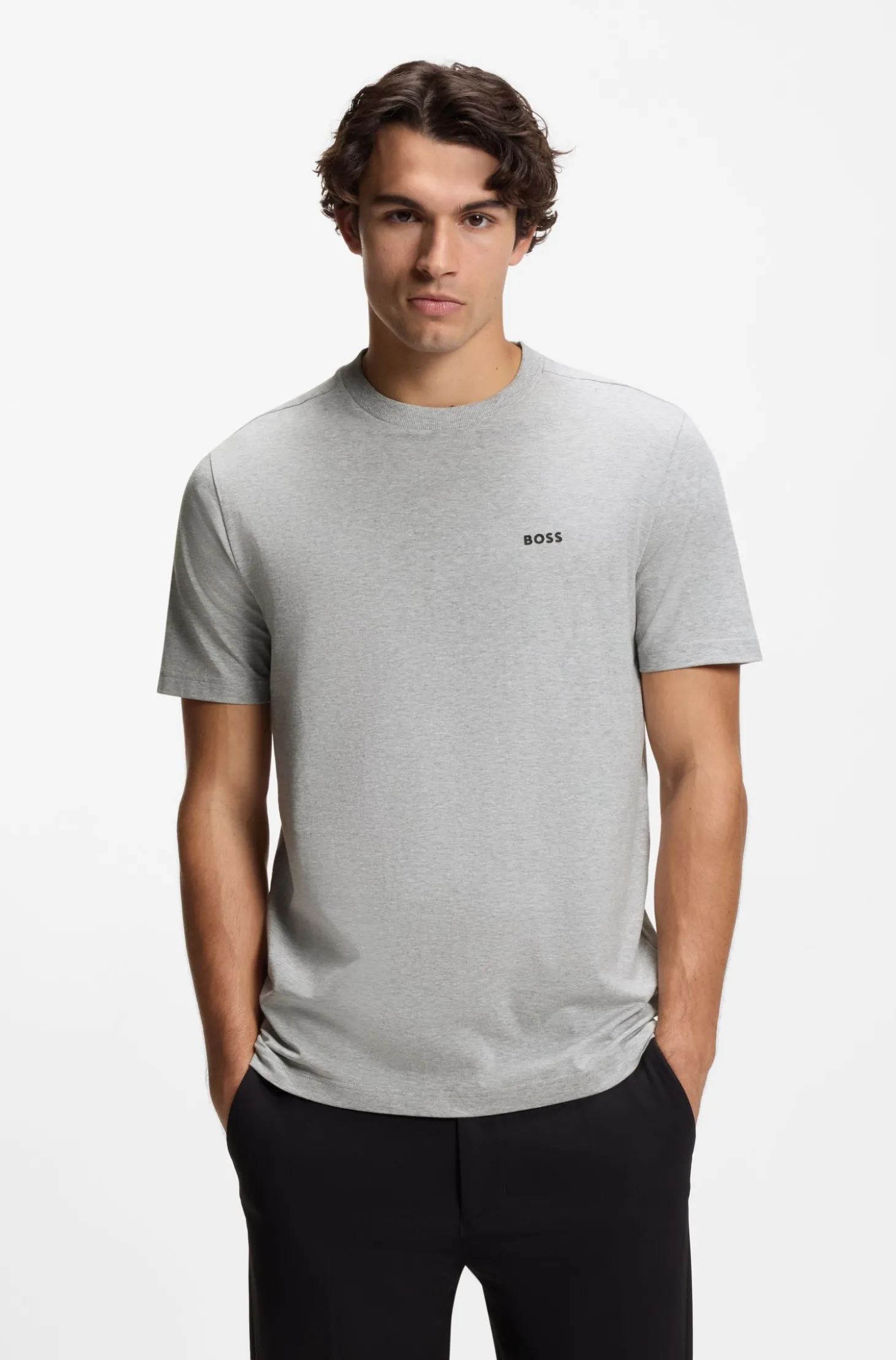 T-Shirt aus Stretch-Baumwolle mit Logo-Detail
