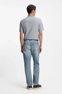 T-Shirt aus strukturiertem Baumwoll-Mix mit Seide
