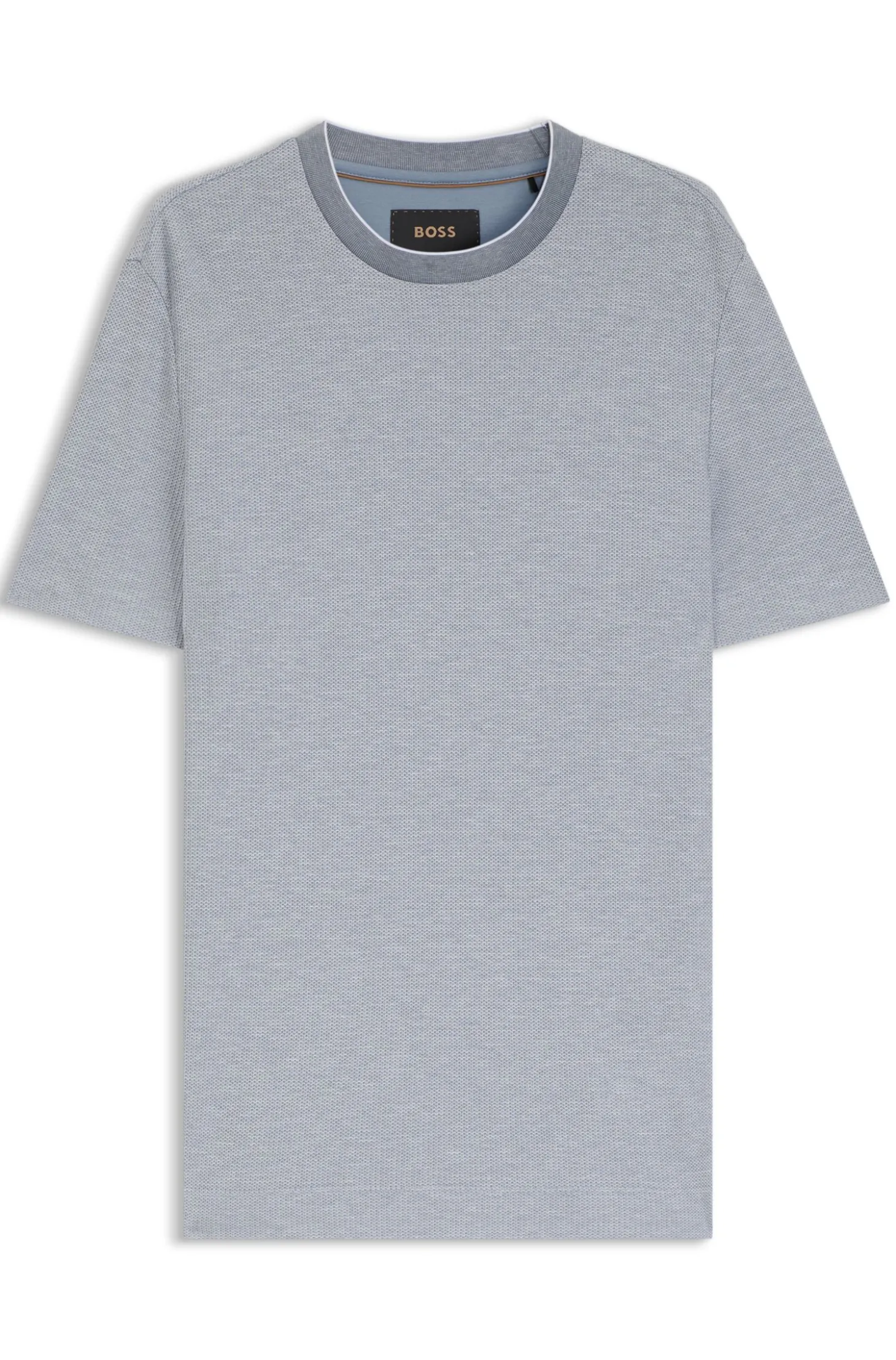 T-Shirt aus strukturiertem Baumwoll-Mix mit Seide