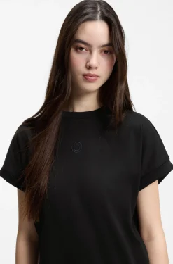 T-Shirt-Kleid aus Baumwoll-Jersey mit Happy HUGO Logo