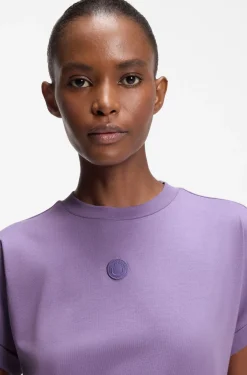 T-Shirt-Kleid aus Baumwoll-Jersey mit Happy HUGO Logo