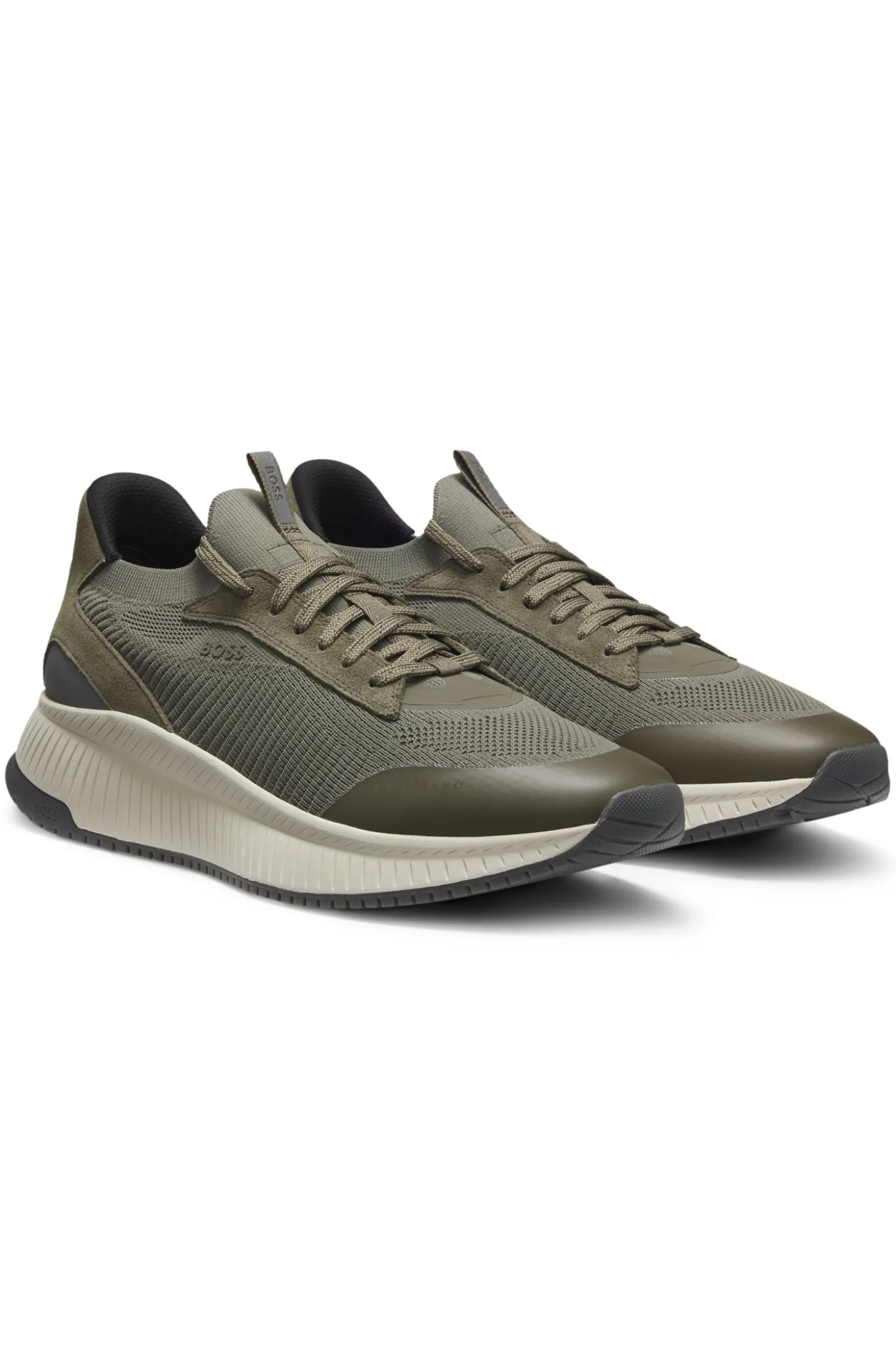 TTNM EVO Sneakers mit gestricktem Obermaterial und Velourslederdetails