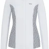 Turnierbluse mit Einsätzen mit Hahnentritt-Muster