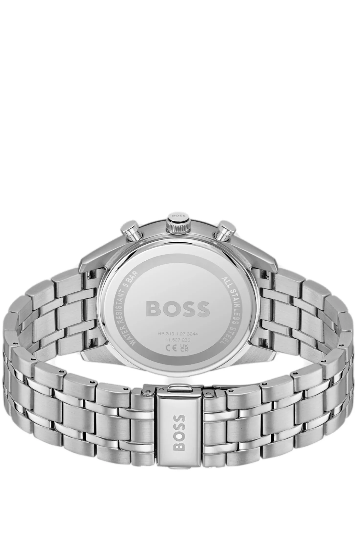 Uhr mit blauem Zifferblatt und Gliederarmband
