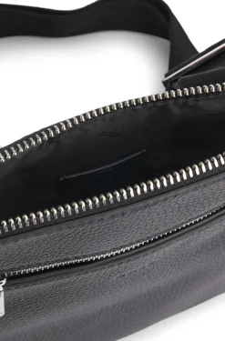 Umhängetasche aus italienischem Leder mit Logo-Prägung