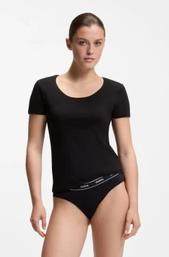 Unterwäsche-Top aus Stretch-Baumwolle mit Kontrast-Logo