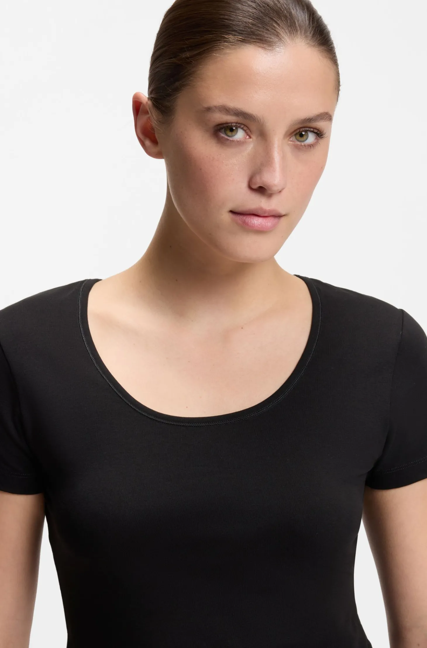 Unterwäsche-Top aus Stretch-Baumwolle mit Kontrast-Logo
