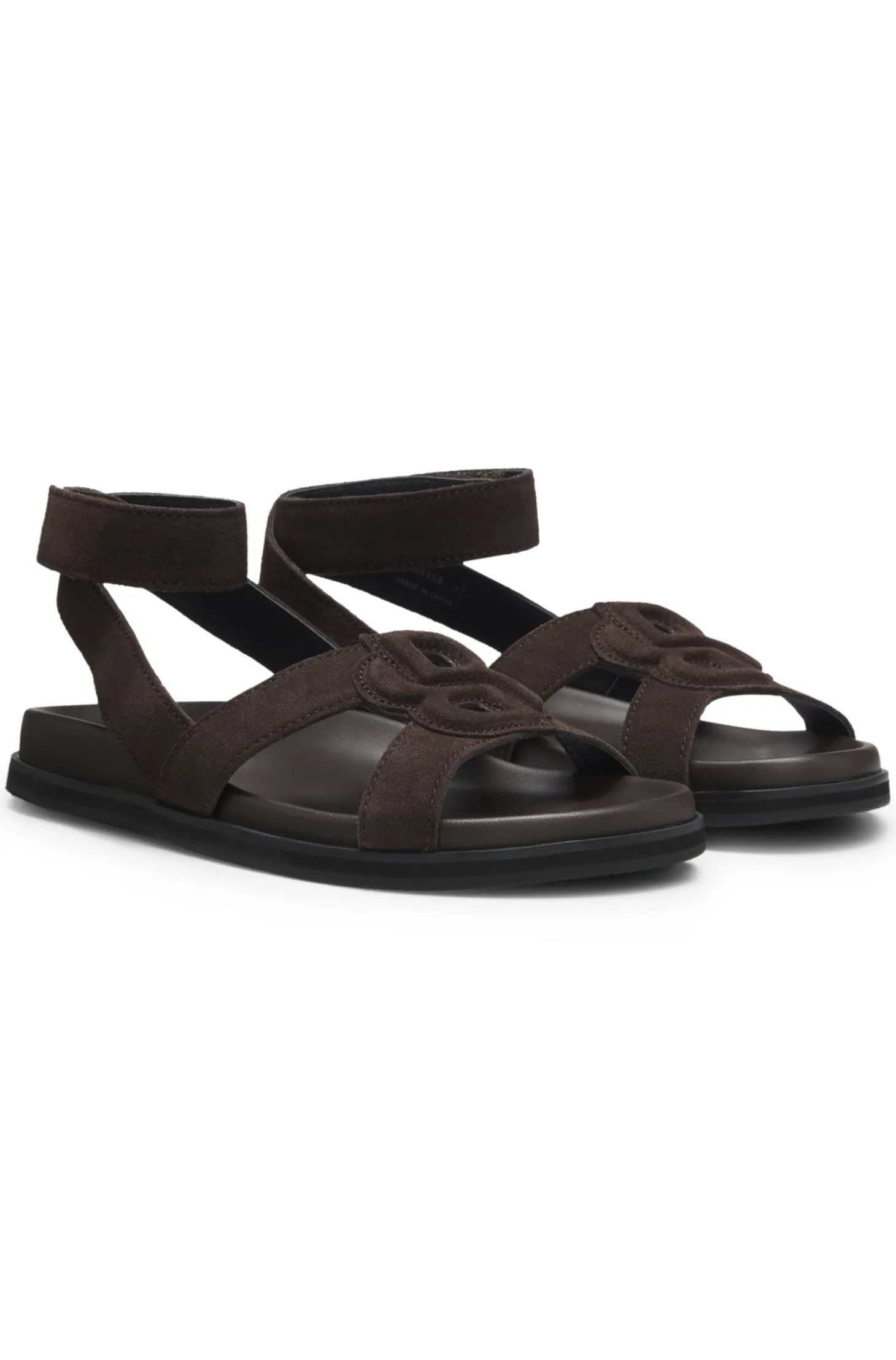 Veloursleder-Sandalen mit Double-B-Monogramm