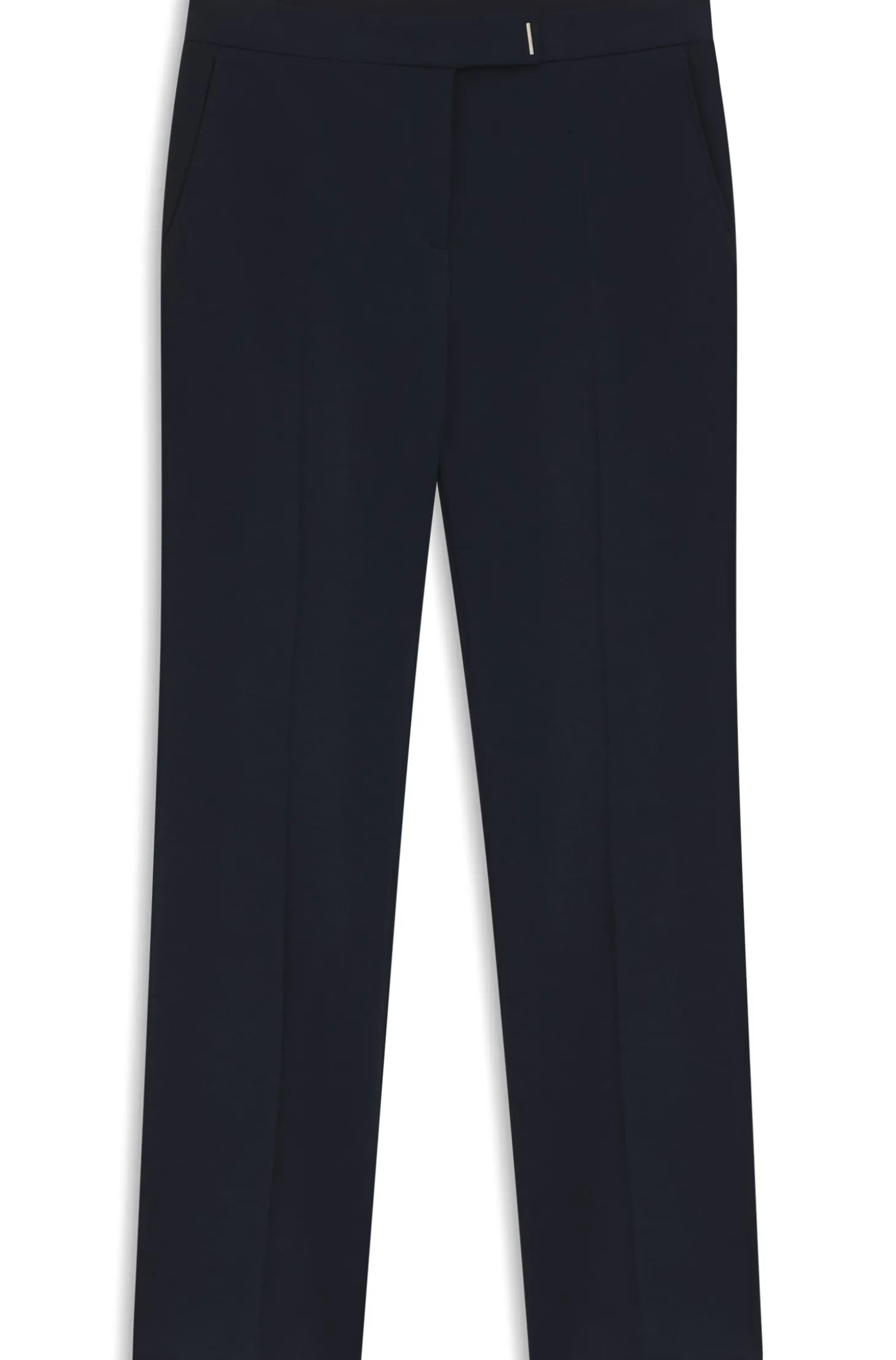 Verkürzte Flared-Fit Hose aus knitterfreiem Stretch-Gewebe