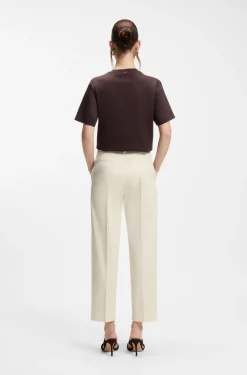 Verkürzte Tapered-Fit Hose aus elastischer Baumwolle