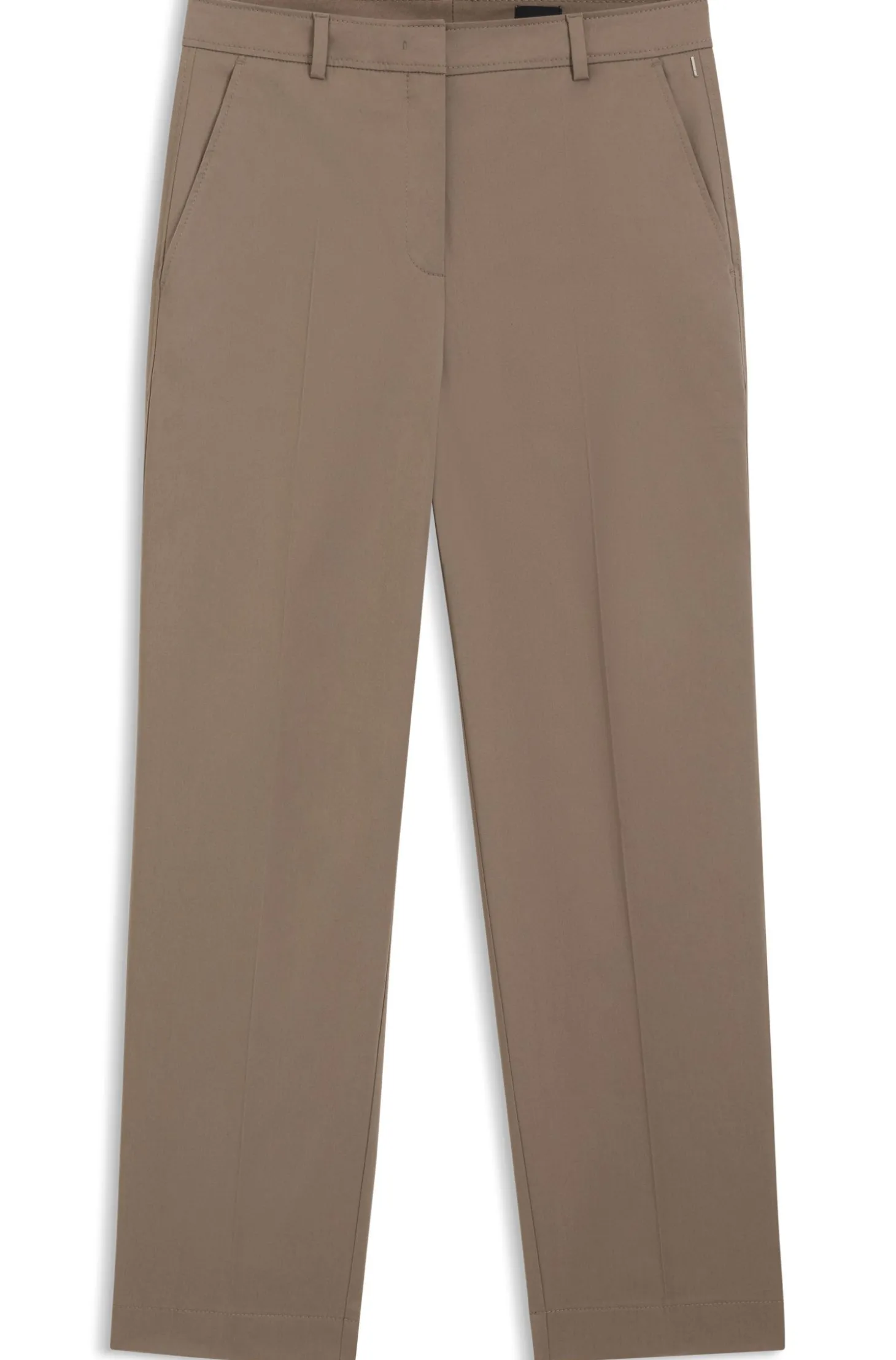 Verkürzte Tapered-Fit Hose aus elastischer Baumwolle