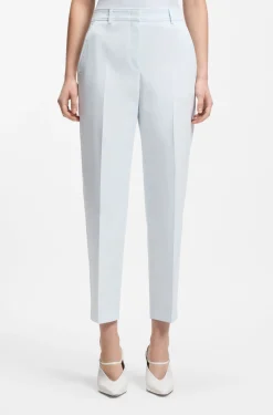 Verkürzte Tapered-Fit Hose aus elastischer Baumwolle
