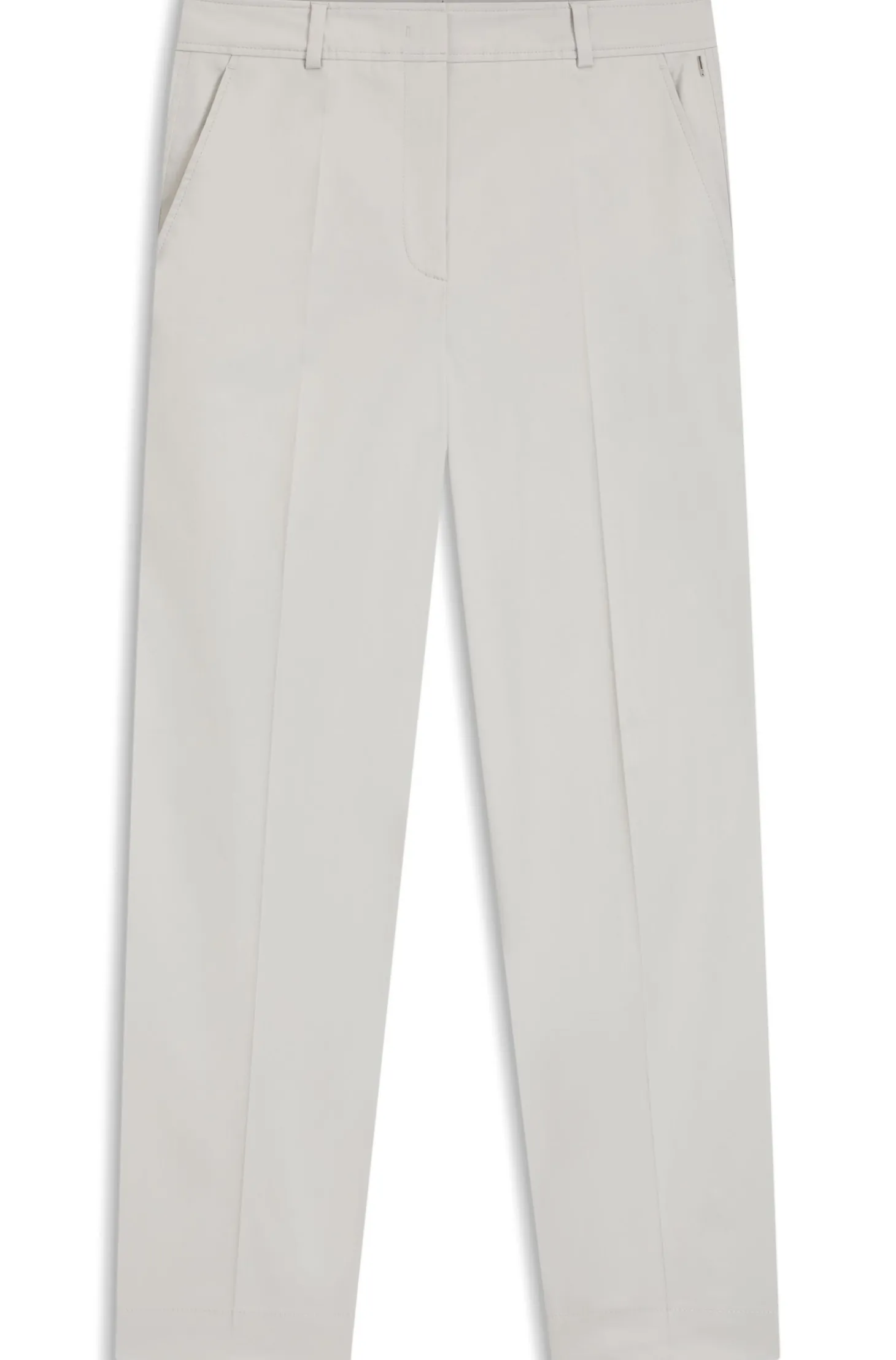Verkürzte Tapered-Fit Hose aus elastischer Baumwolle