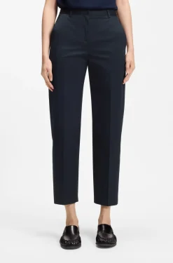 Verkürzte Tapered-Fit Hose aus elastischer Baumwolle