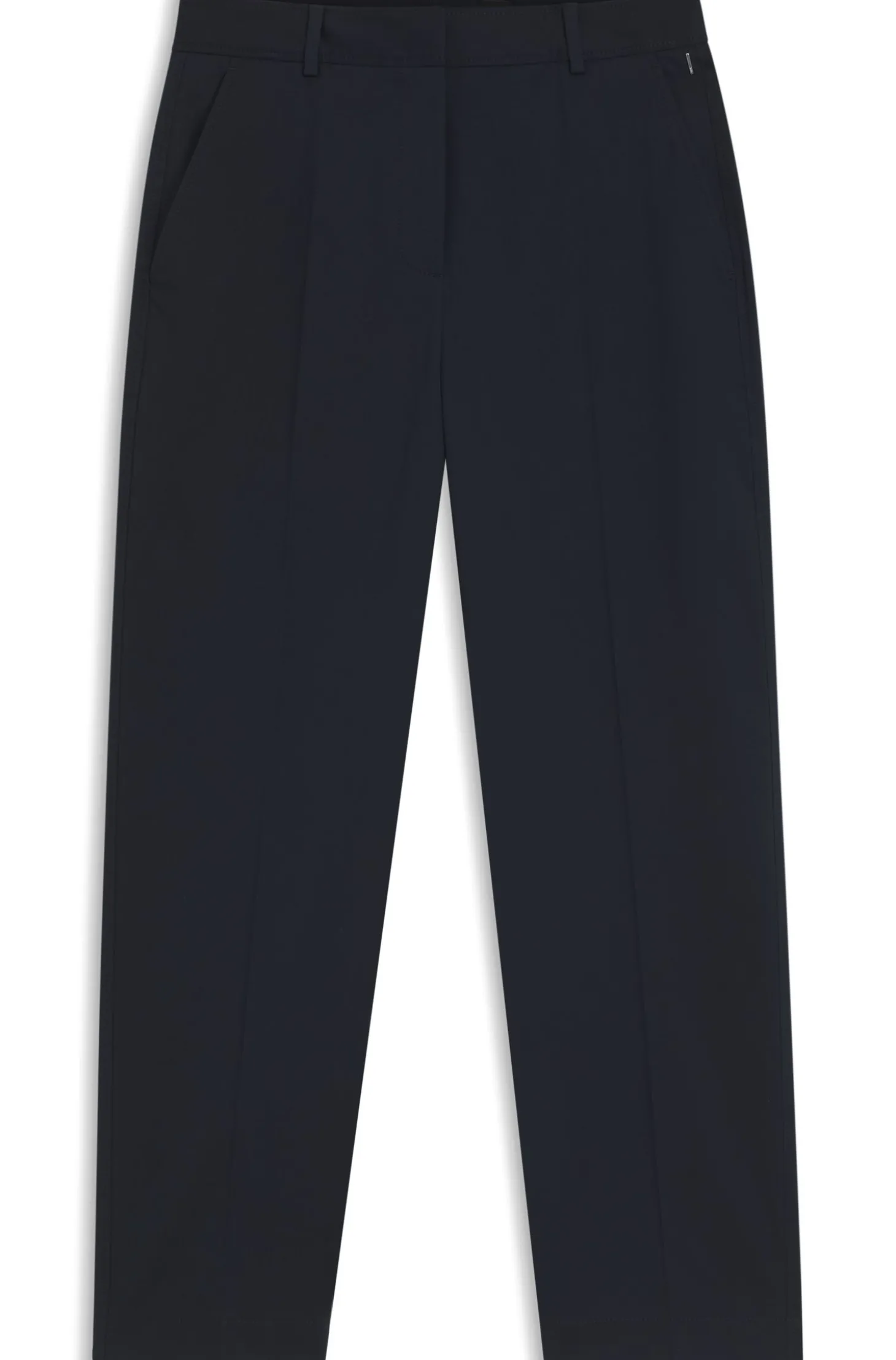 Verkürzte Tapered-Fit Hose aus elastischer Baumwolle