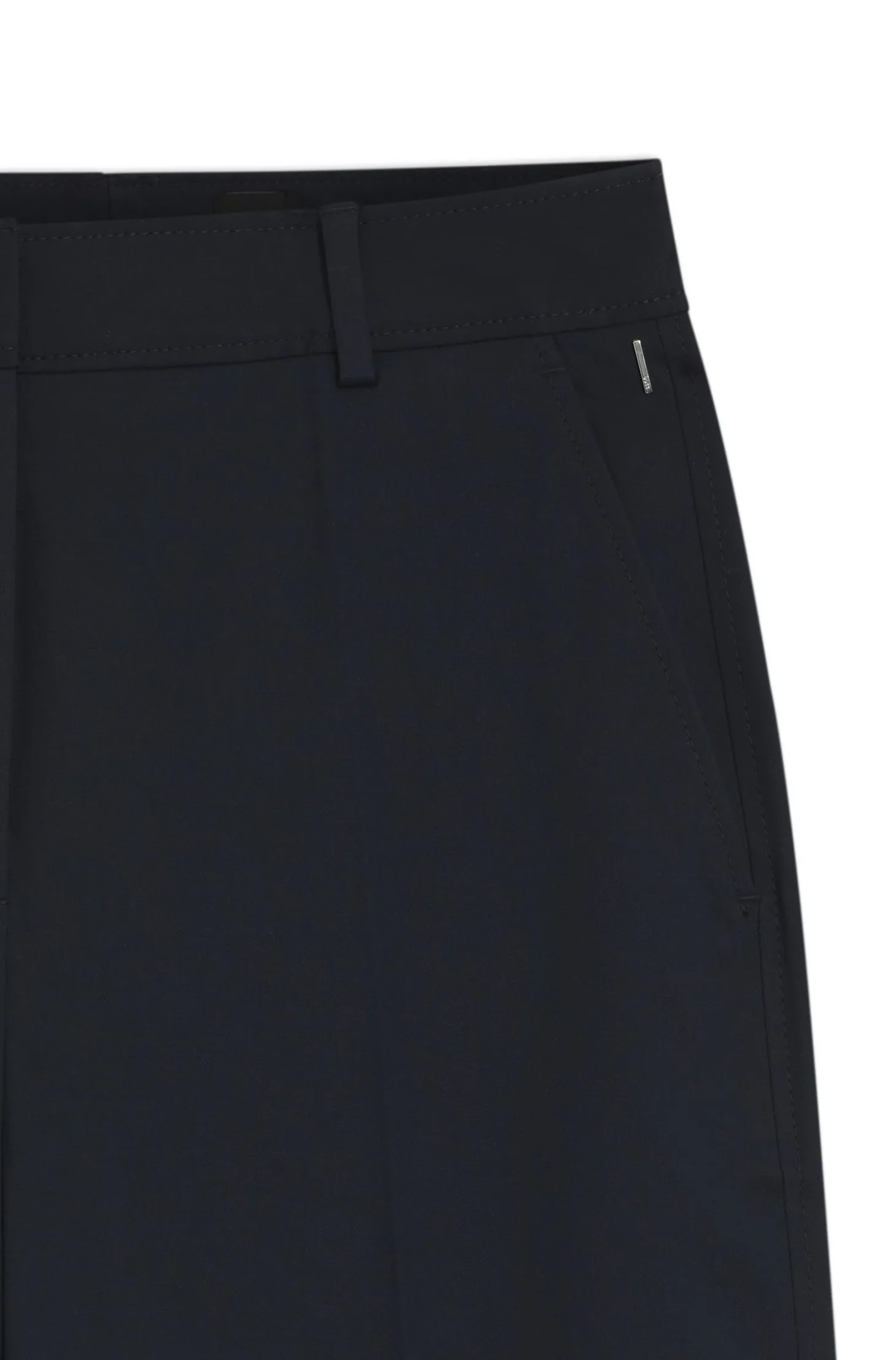 Verkürzte Tapered-Fit Hose aus elastischer Baumwolle