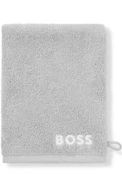 Waschhandschuh aus Baumwolle mit kontrastfarbener Logo-Stickerei