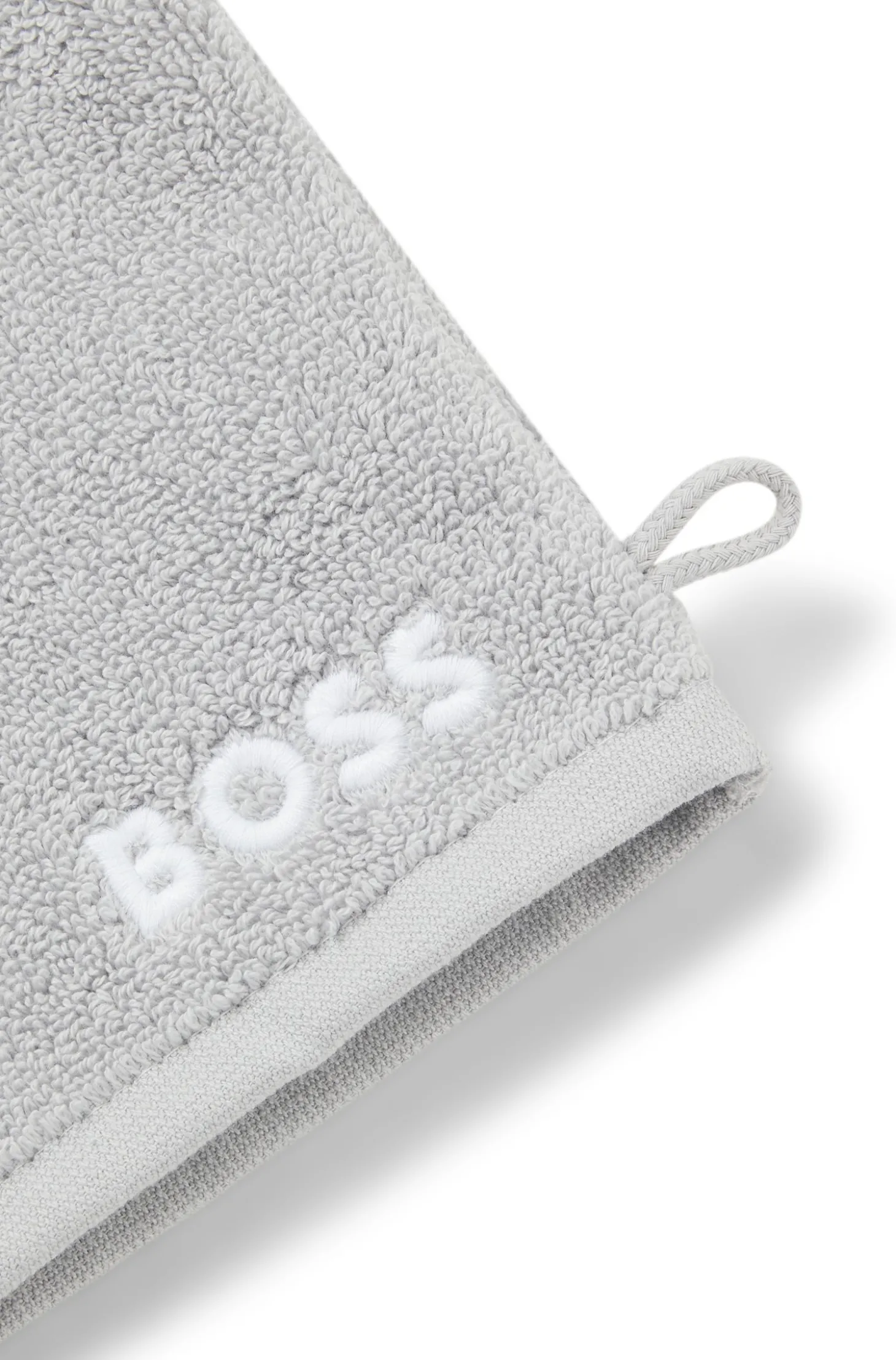 Waschhandschuh aus Baumwolle mit kontrastfarbener Logo-Stickerei